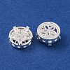 Brass Micro Pave Clear Cubic Zirconia Beads KK-S389-27S-2