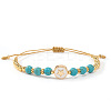 Minimalist Adjustable Synthetic Turquoise Beads Braided Bead Bracelets SR5600-2-1