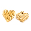 Ion Plating(IP) Heart 304 Stainless Steel Stud Earrings for Women LS-EJEW-L272-033G-02-2
