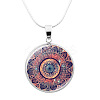 Glass Mandala Flower Dome Pendant Necklace MAND-PW0001-02J-1
