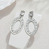 304 Stainless Steel & Crystal Rhinestone Dangle Stud Earrings WG52D4B-01-1