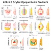 40Pcs 8 Styles Opaque Resin Pendants RESI-CJ0003-47-2