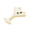 Brass Micro Pave Cubic Zirconia with Enamel Pendants KK-G526-19G-01-2