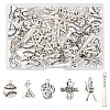 70Pcs 7 Styles Tibetan Style Alloy Message Pendants TIBEP-FS0001-36-1