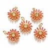 Brass Micro Pave Clear Cubic Zirconia Pendants ZIRC-B002-34G-A-1