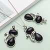 Synthetic Blue Goldstone Kitten Pendants G-P352-B03-5