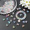 100Pcs 5 Colors UV Plating Transparent Acrylic Beads MACR-YW0004-89-4