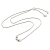 Non-Tarnish Round Beaded 304 Stainless Steel Pendant Necklaces for Women NJEW-G137-01P-1