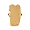 Rectangle Brass Adjustable Ring Components KK-Z122-18G-4