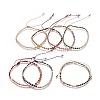 Adjustable Natural Gemstone Braided Bead Bracelets BJEW-L669-B-1