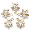 Brass Micro Cubic Zirconia Charms KK-N235-034A-1