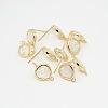 Real 18K Gold Plated Tone Brass Glass Stud Earring Findings X-GLAA-J023-05G-1
