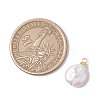 Natural Keshi Pearl Flat Round Charms PALLOY-JF05077-01-3