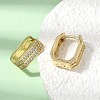 Brass Micro Pave Clear Cubic Zirconia Huggie Hoop Earrings EJEW-G473-09G-2