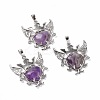 Natural Amethyst Pendants G-P496-04P-14-1
