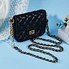 1Pc Black PU Leather Alloy Purse Chains FIND-HS0001-91G-5