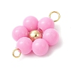 Acrylic Round Beaded Flower Connector Charms PALLOY-JF03846-01-5