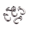 Gunmetal Plated Alloy Letter Pendants PALLOY-P097-03-C-2