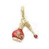 Brass Micro Pave Clear Cubic Zirconia European Dangle Charms KK-A278-08G-02-1