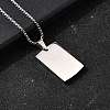 304 Stainless Steel Blank Pendant Necklaces NJEW-P329-04C-P-2