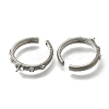 Brass Pave Clear Cubic Zirconia Open Cuff Ring Settings KK-K398-11P-2