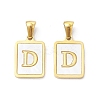 Ion Plating(IP) 304 Stainless Steel Pave Shell Pendants X-STAS-G327-01G-D-1