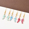 Ocean Series 304 Stainless Steel Enamel Dangle Earrings EJEW-K017-01B-G-1