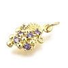 Brass Micro Pave Cubic Zirconia Pendants KK-F896-03C-G-2