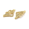 Brass Micro Pave Clear Cubic Zirconia Connector Charms KK-E068-VB344-2