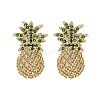 Pineapple Brass Micro Pave Cubic Zirconia Stud Earrings EJEW-A132-09G-4