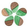 Opaque Resin & Walnut Wood Pendants RESI-S389-010A-C03-1