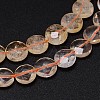 Natural Citrine Flat Round Bead Strands G-O099-06-C-2