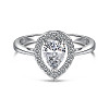 925 Sterling Silver Micro Pave Cubic Zirconia Finger Rings FS-WGBB1F3-06-1