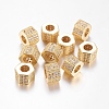 Brass Cubic Zirconia Beads ZIRC-F001-124G-1