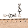 316 Surgical Stainless Round with Hand Stud Earrings EJEW-C160-08P-3