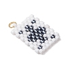 Cylinder Seed Flat Round Pendants PALLOY-MZ00594-03-3