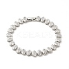Clear Cubic Zirconia Oval Link Chain Bracelet BJEW-E073-04P-1