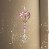 Natural Amethyst Chip Wrapped Heart with Tree of Life Hanging Ornaments PW-WG90532-02-1