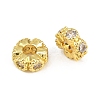 Brass Micro Pave Clear Cubic Zirconia Beads CU-CBA6A75-18G-2