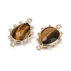 Natural Tiger Eye Faceted Connector Charms G-K347-07G-06-2