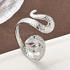 304 Stainless Steel Open Cuff Rings for Women RJEW-A079-06A-P-2