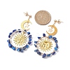 Vintage Natural Lapis Lazuli Ear Studs EJEW-JE05807-04-4