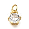 Brass Pave Cubic Zirconia Pendants KK-V002-23G-01-1