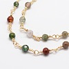 3.28 Feet Faceted Round Natural Agate Handmade Beaded Chains X-CHC-L034-25-NR-2