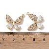 Brass Micro Pave Clear Cubic Zirconia Pendants KK-S367-05-3