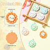 10Pcs Sunflower Opaque Resin Pendants RESI-YW0005-09-3