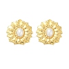 304 Stainless Steel Plastic Imitation Pearl Stud Earrings EJEW-U070-01G-4