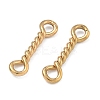 304 Stainless Steel Twisted Bar Connrctor Charms STAS-L300-002G-02-2