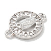 Rack Plating Brass Micro Pave Clear Cubic Zirconia Religion Virgin Mary Connector Charms KK-L224-094P-01-2