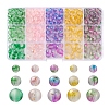 565Pcs 15 Colors Frosted Spray Painted Glass Beads GLAA-YW0001-37-1